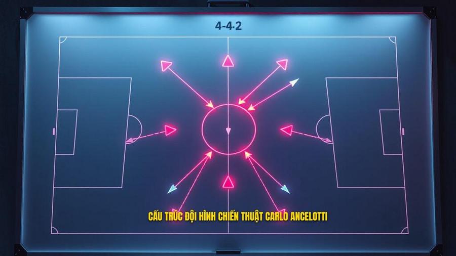 Chiến thuật Carlo Ancelotti: Đỉnh cao của sự linh hoạt và quản trị nhân sự 2 Cấu trúc đội hình và cách vận hành trong Chiến thuật Carlo Ancelotti